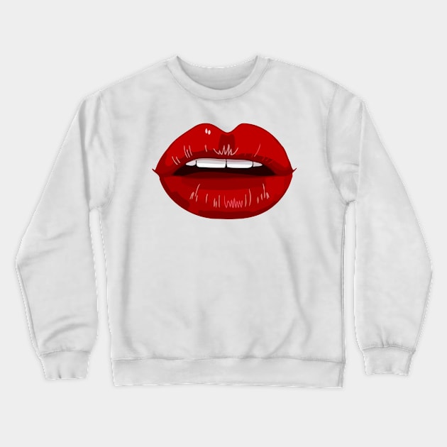 Lips Crewneck Sweatshirt by Teeeshirt